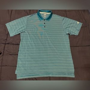 Adidas Golf ClimaLite men’s blue striped short sleeve Polo. Size XL